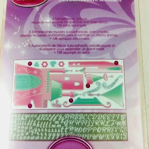 Disney  Princess Castle Mural Peel Stick Giant Wall - Picture 6 of 7